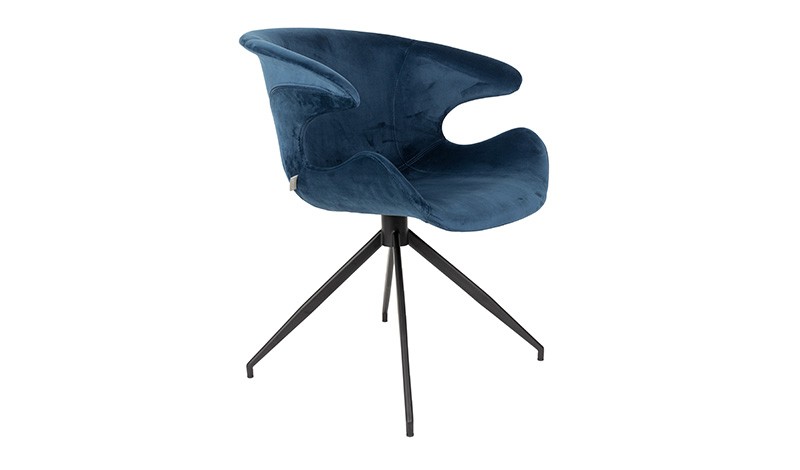 ARMCHAIR VELVET BLUE - CHAIRS, STOOLS